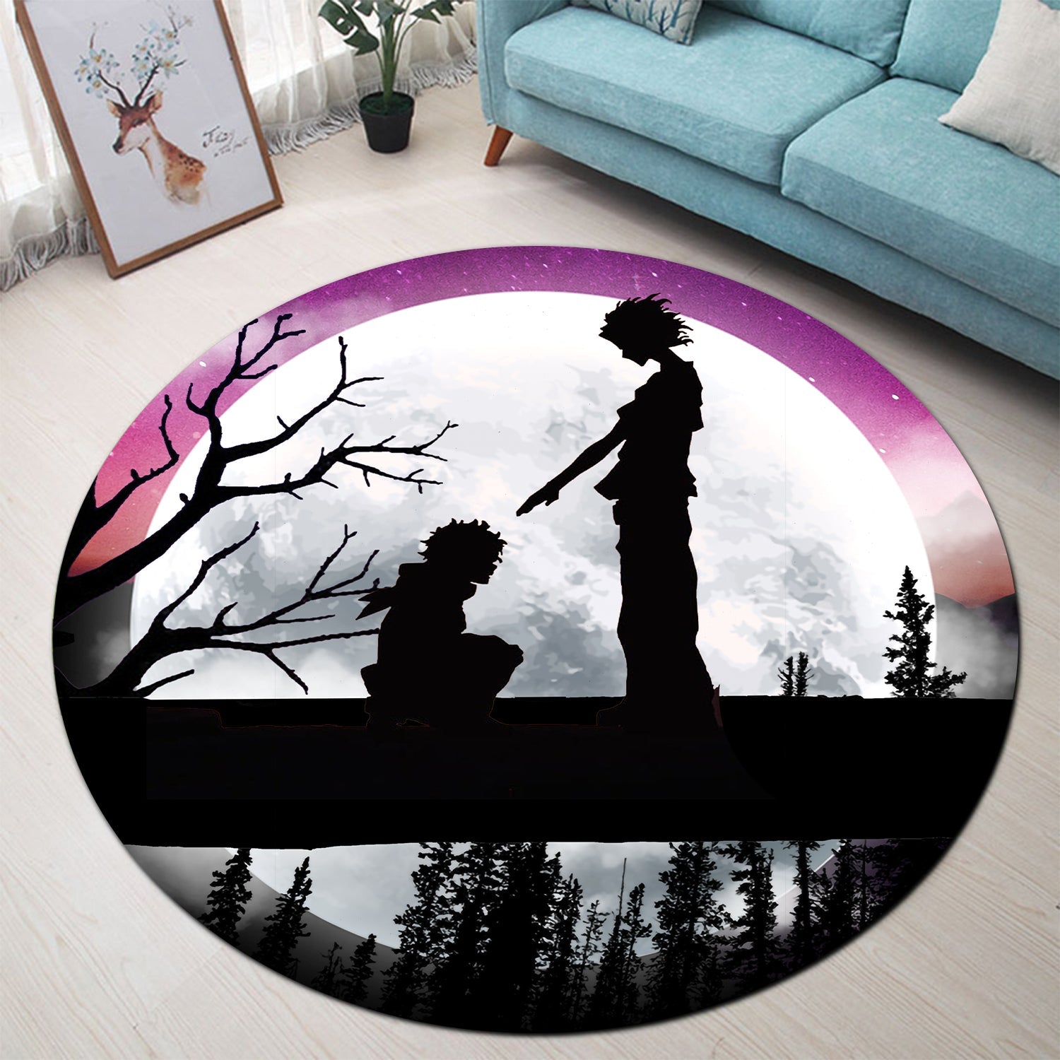 My Hero Academia Moon Night Round Carpet Rug Bedroom Livingroom Home Decor Nearkii