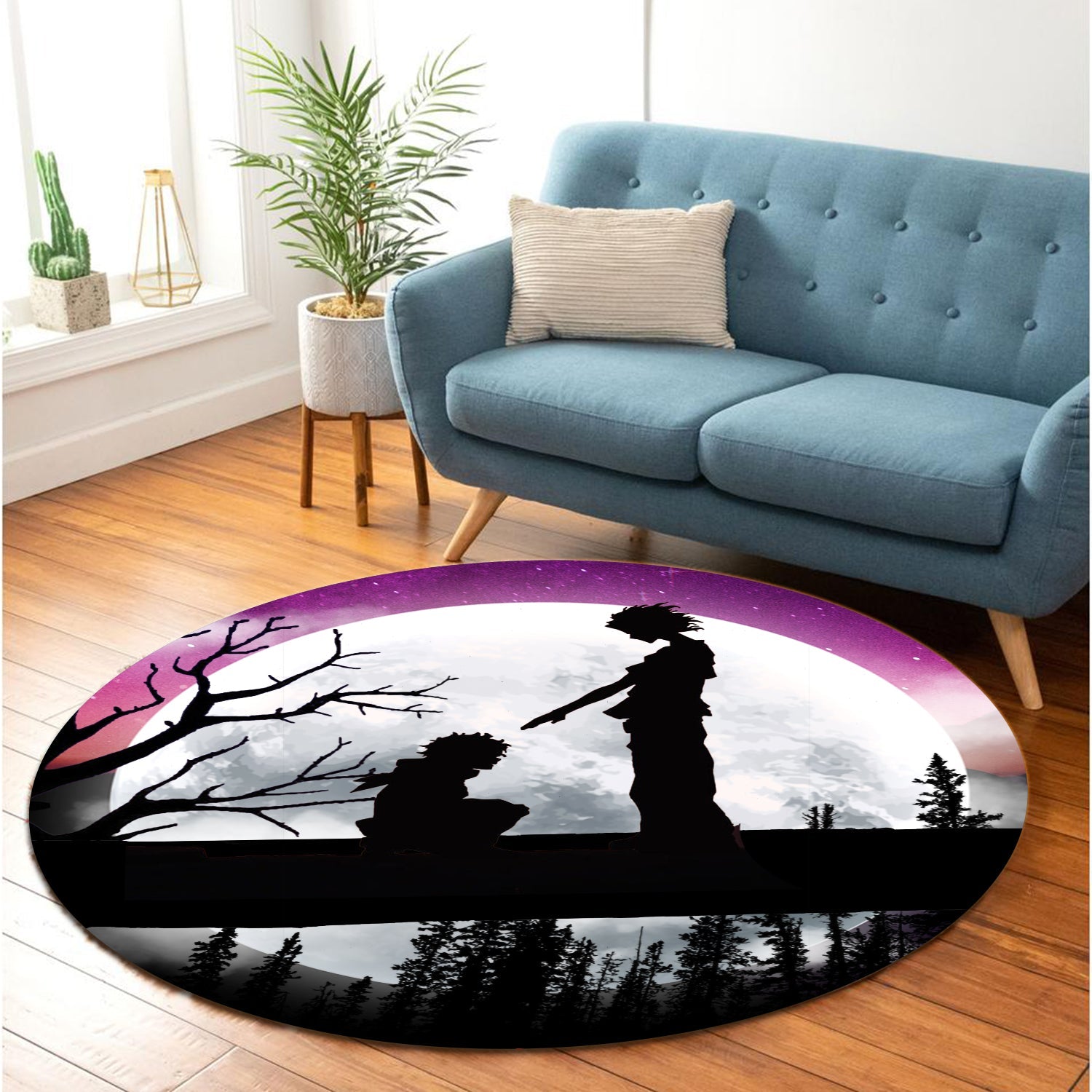 My Hero Academia Moon Night Round Carpet Rug Bedroom Livingroom Home Decor Nearkii