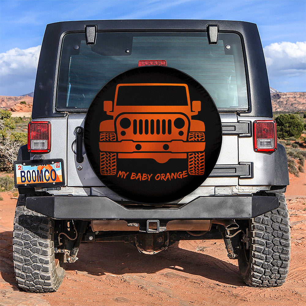 My Baby Orange Jeep Car Spare Tire Covers Gift For Campers Nearkii