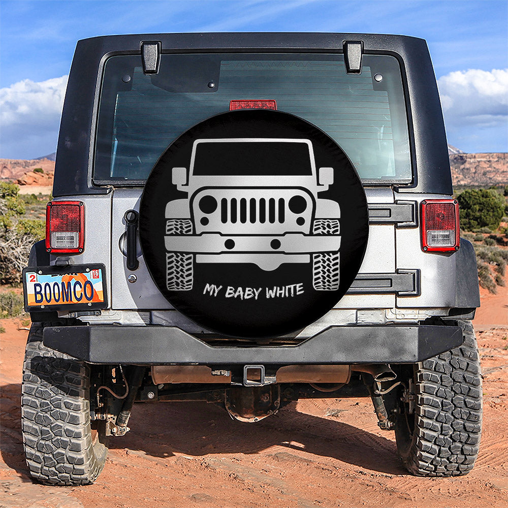 My Baby White Jeep Car Spare Tire Covers Gift For Campers Nearkii