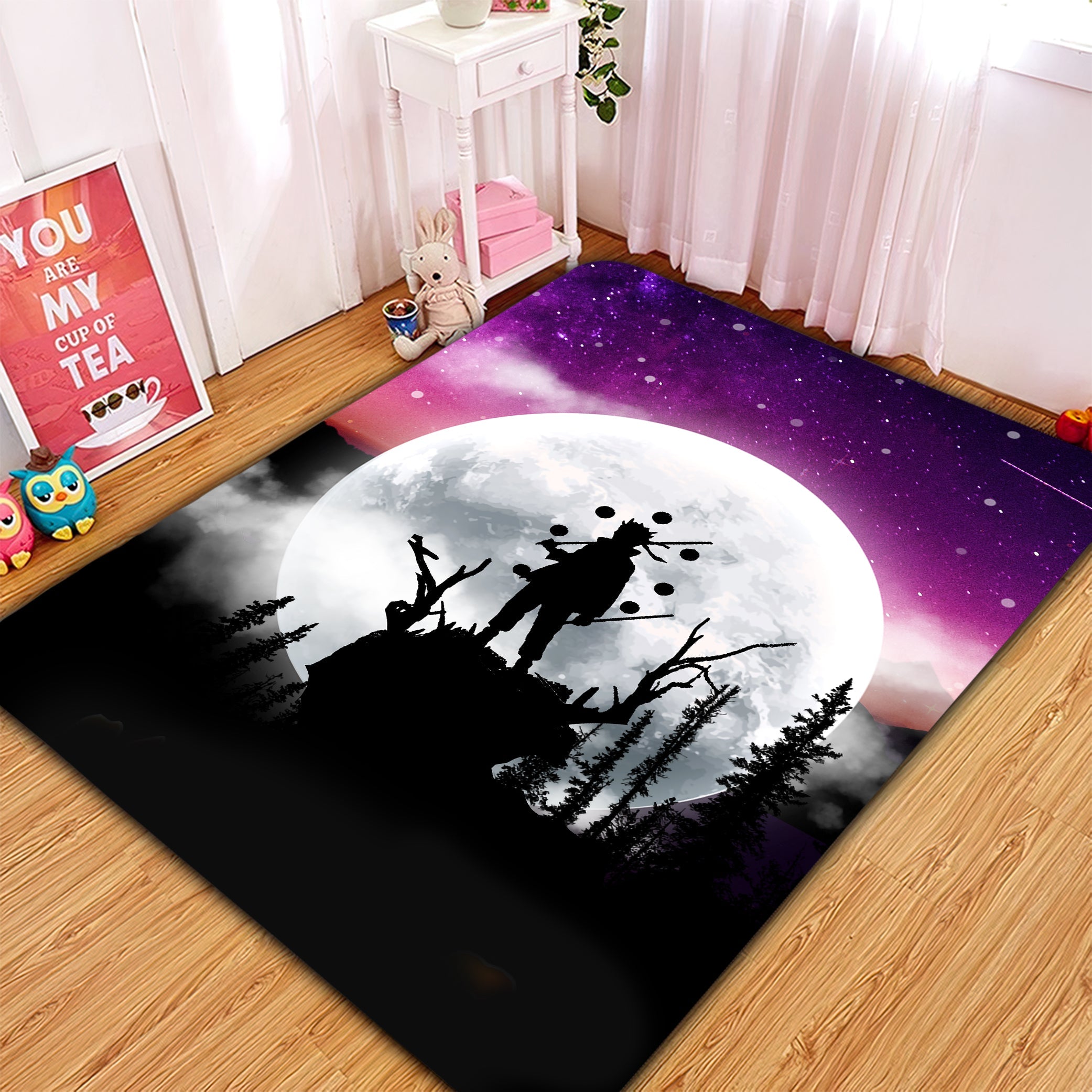 Naruto Moon Night Rug Carpet Rug Home Room Decor Nearkii