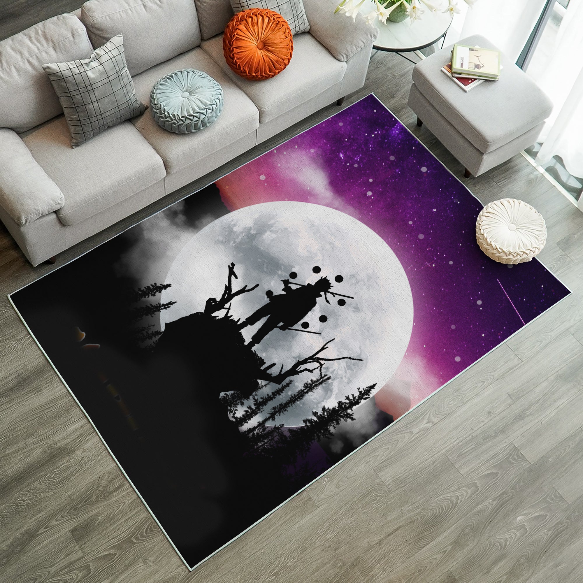 Naruto Moon Night Rug Carpet Rug Home Room Decor Nearkii