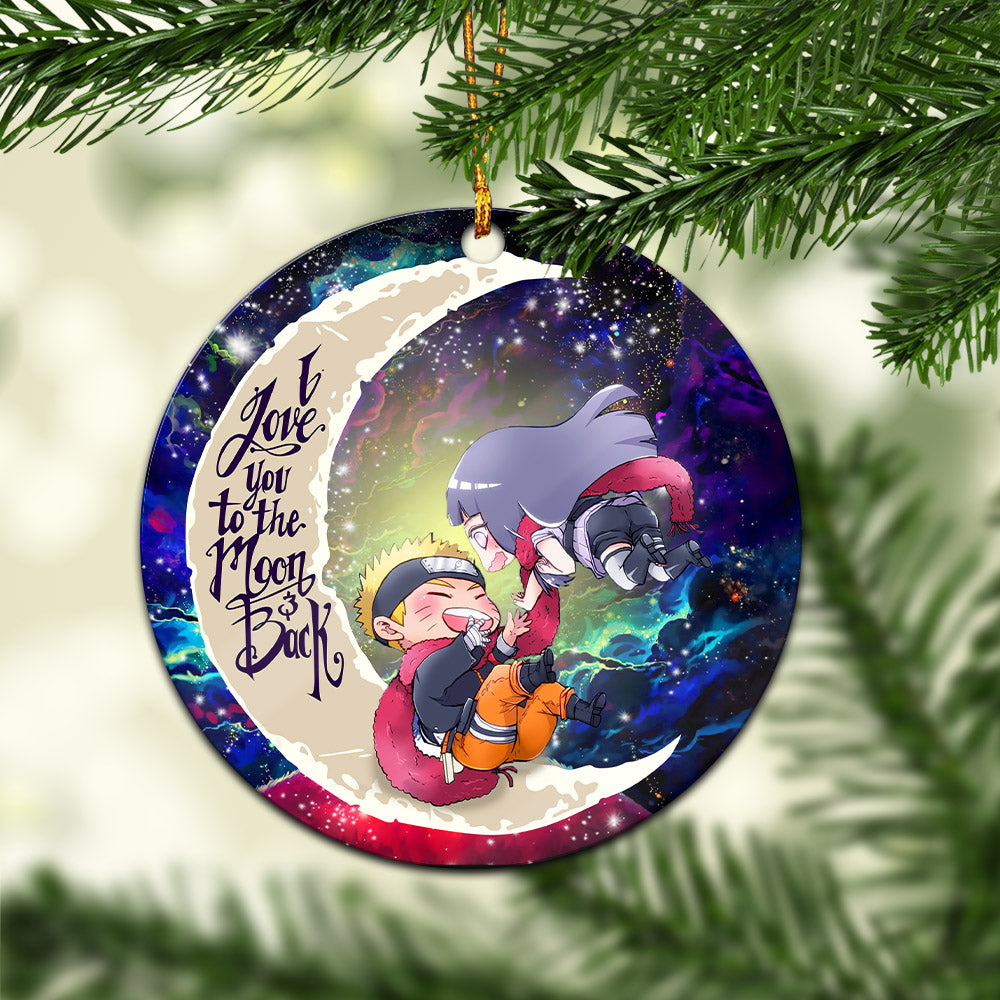 Naruto Couple Love You To The Moon Galaxy Mica Circle Ornament Perfect Gift For Holiday Nearkii