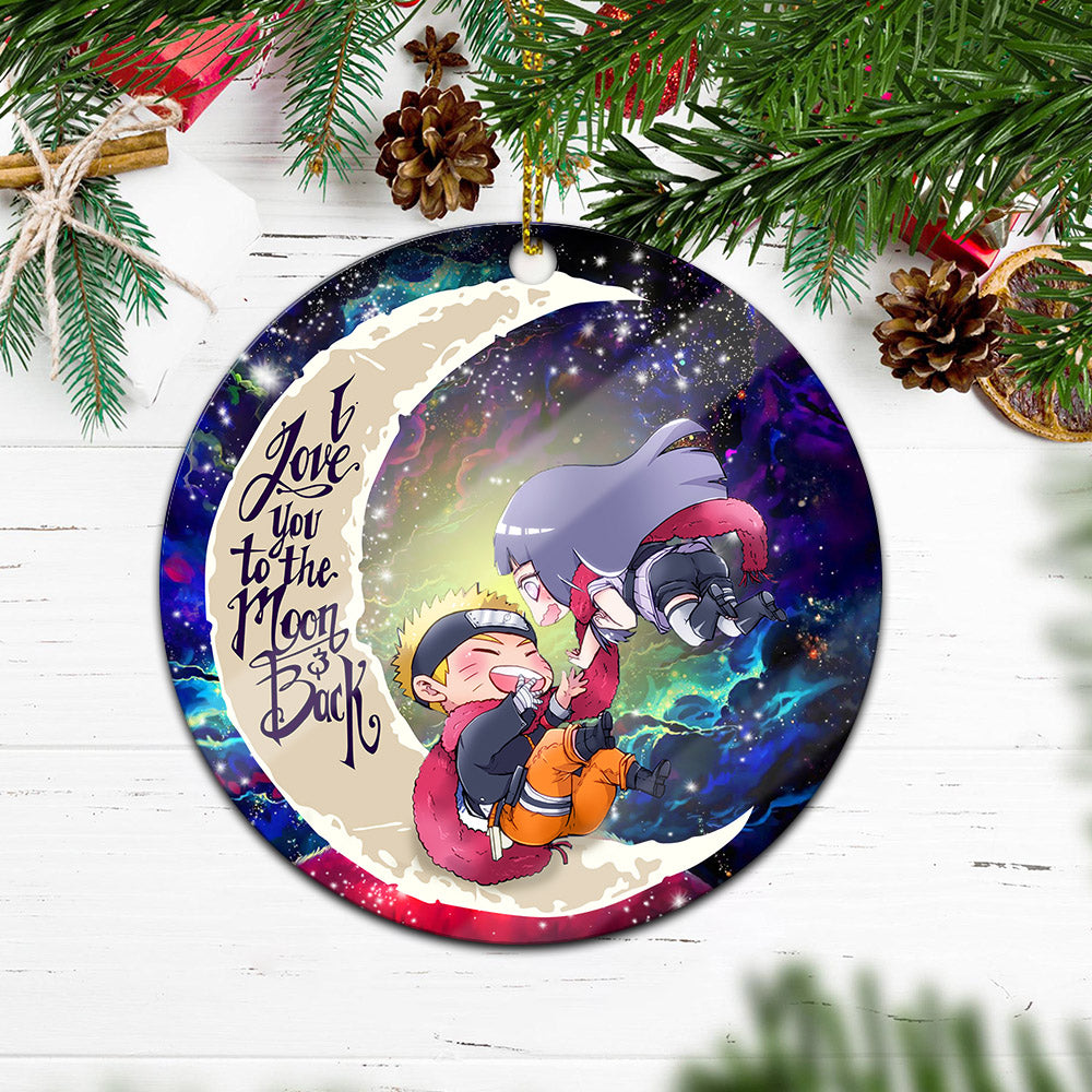 Naruto Couple Love You To The Moon Galaxy Mica Circle Ornament Perfect Gift For Holiday Nearkii