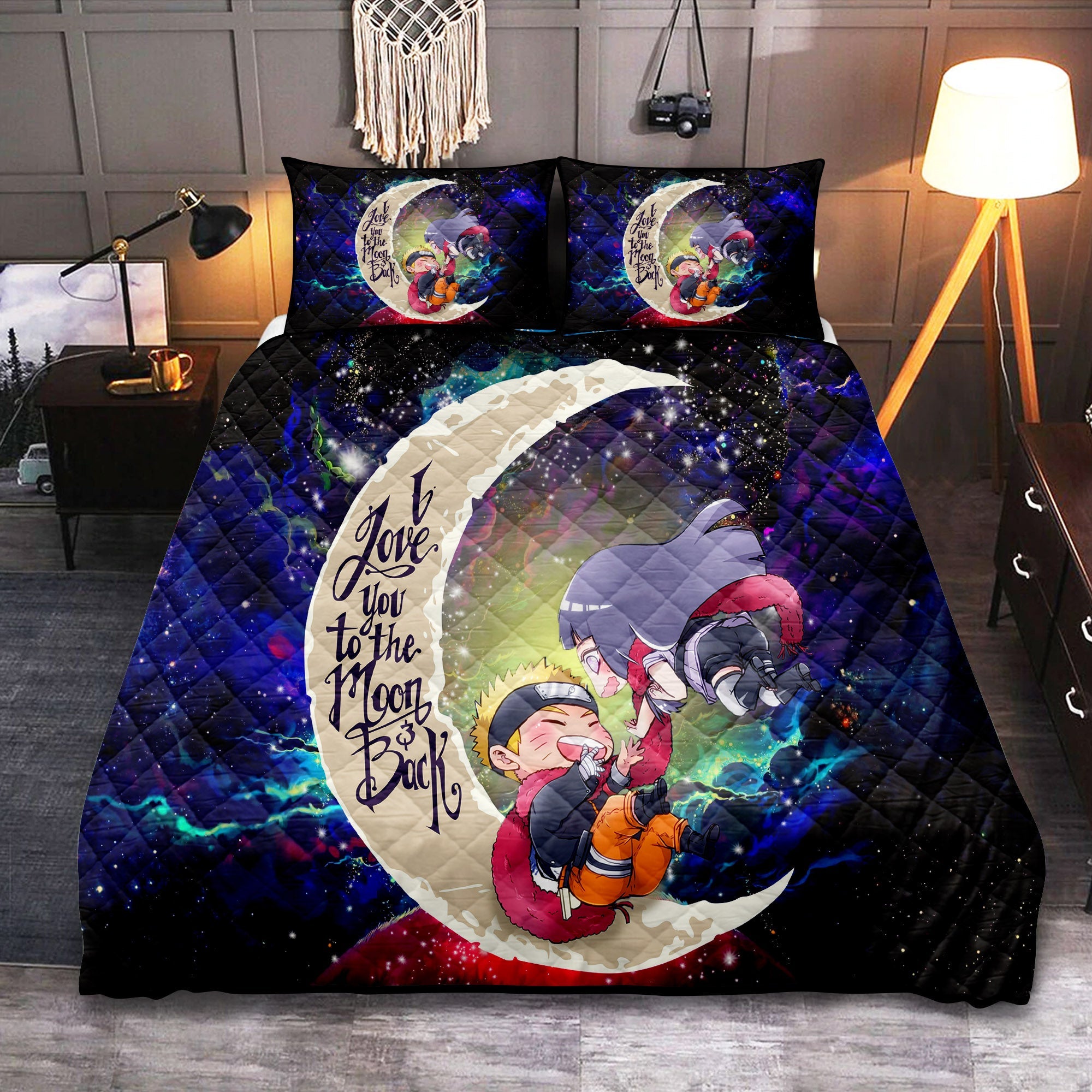 Naruto Couple Love You To The Moon Galaxy Quilt Bed Sets Nearkii