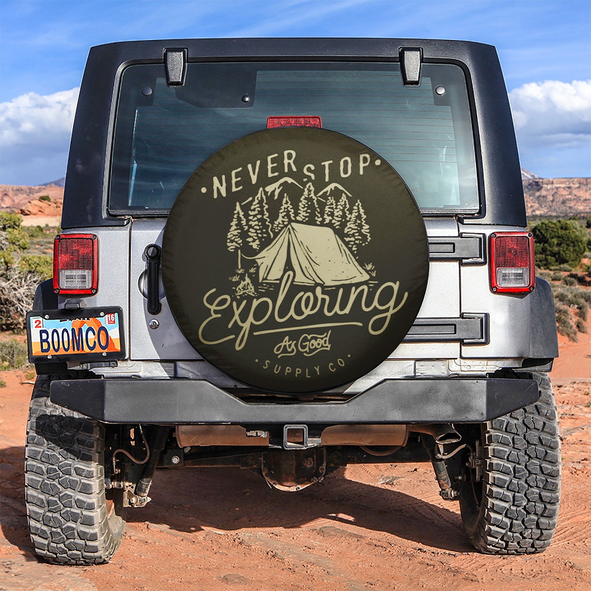 Never Stop Exploring Jeep Car Spare Tire Cover Gift For Campers Nearkii