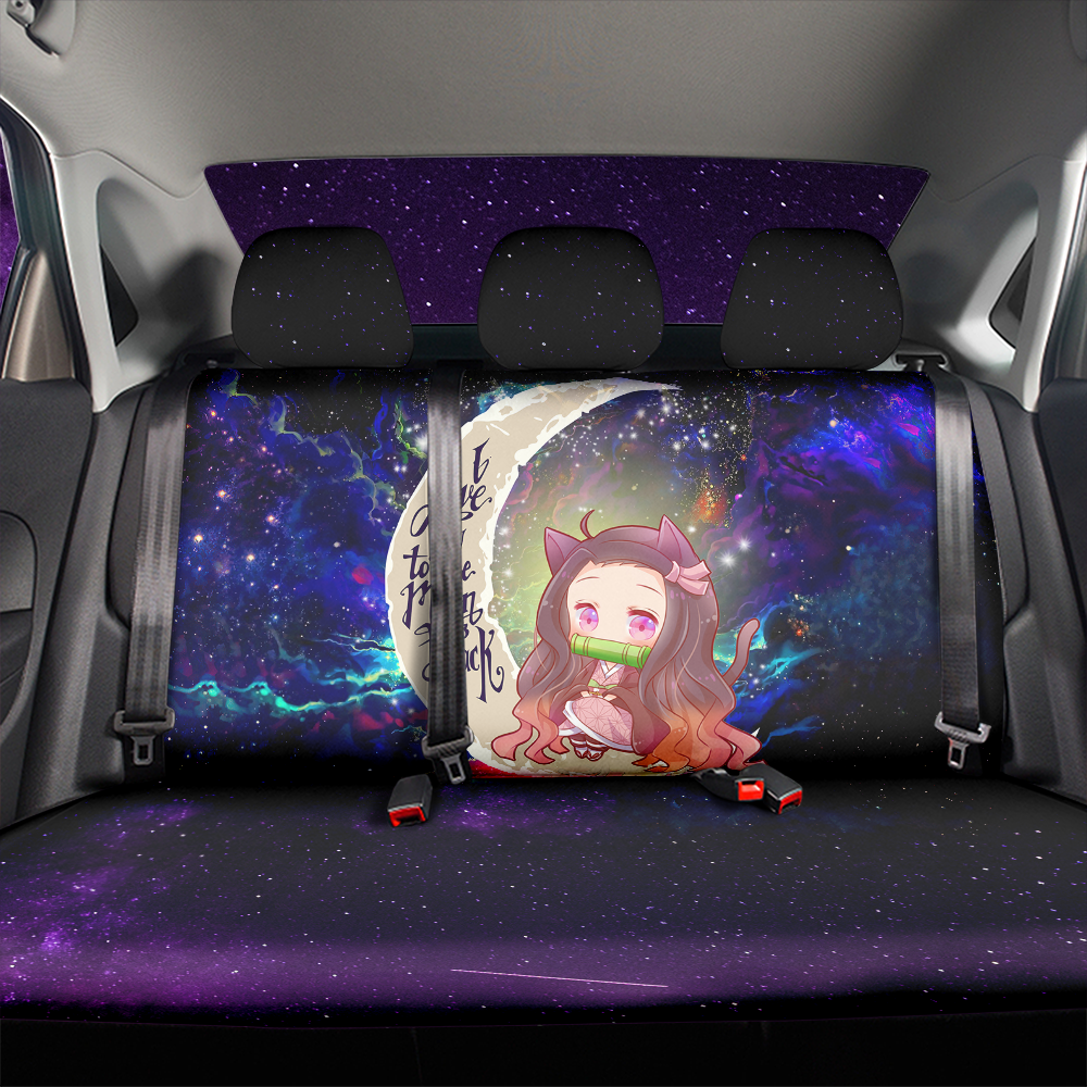 Nezuko Demon Slayer Love You To The Moon Galaxy Premium Custom Car Back Seat Covers Decor Protectors Nearkii