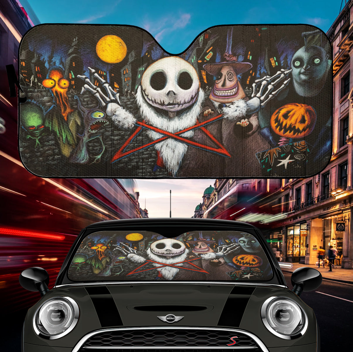 Nightmare Before Christmas Team Noel Car Auto Sunshades Nearkii