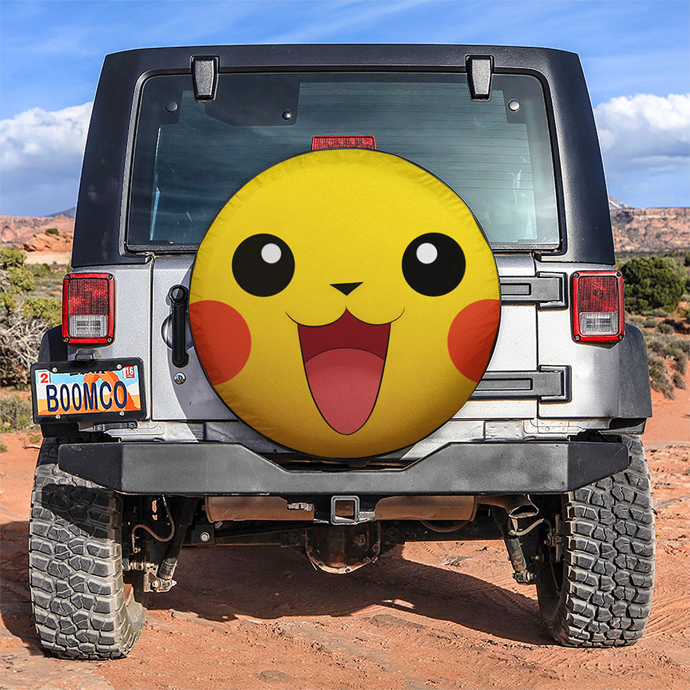 Pikachu Face Car Spare Tire Covers Gift For Campers Nearkii