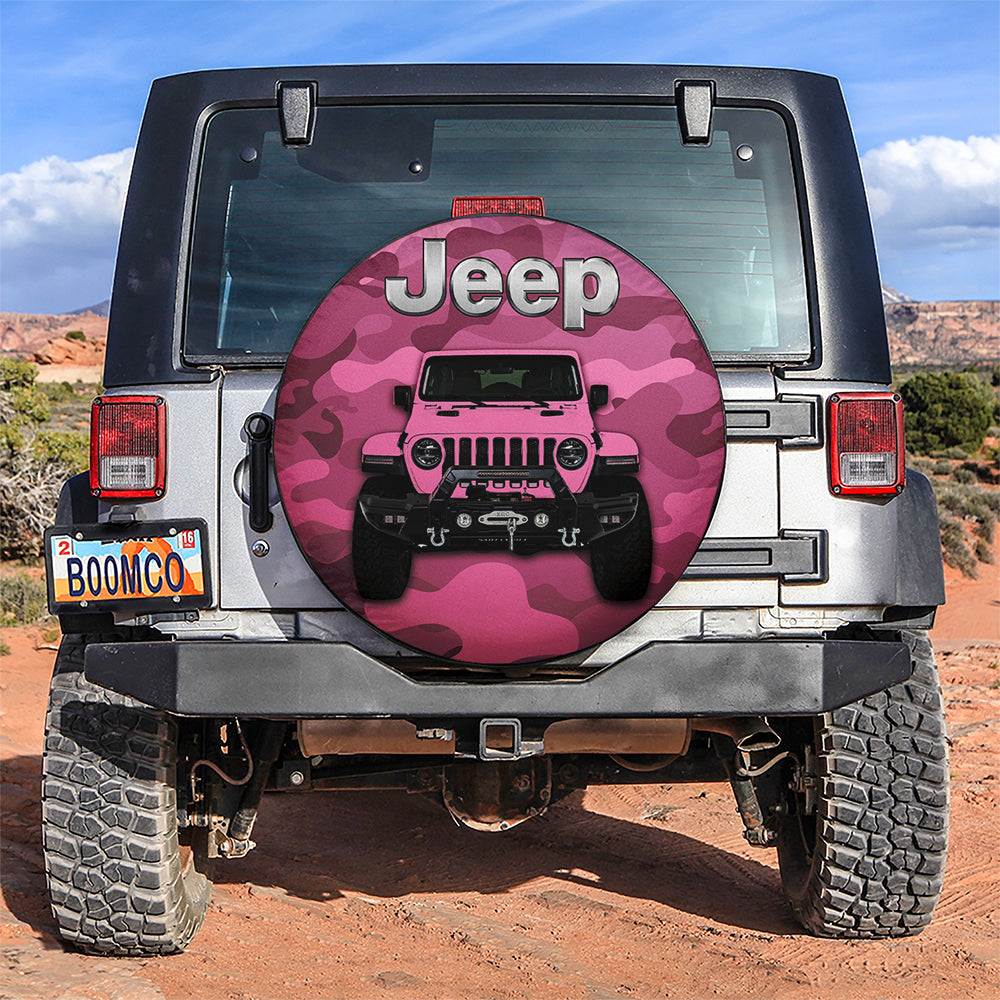 Pink Jeep Camouflage Car Spare Tire Covers Gift For Campers Nearkii