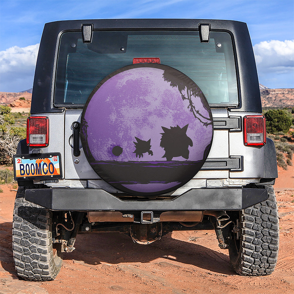 Pokemon In Gengar Hauter Moon Night Purple Car Spare Tire Covers Gift For Campers Nearkii