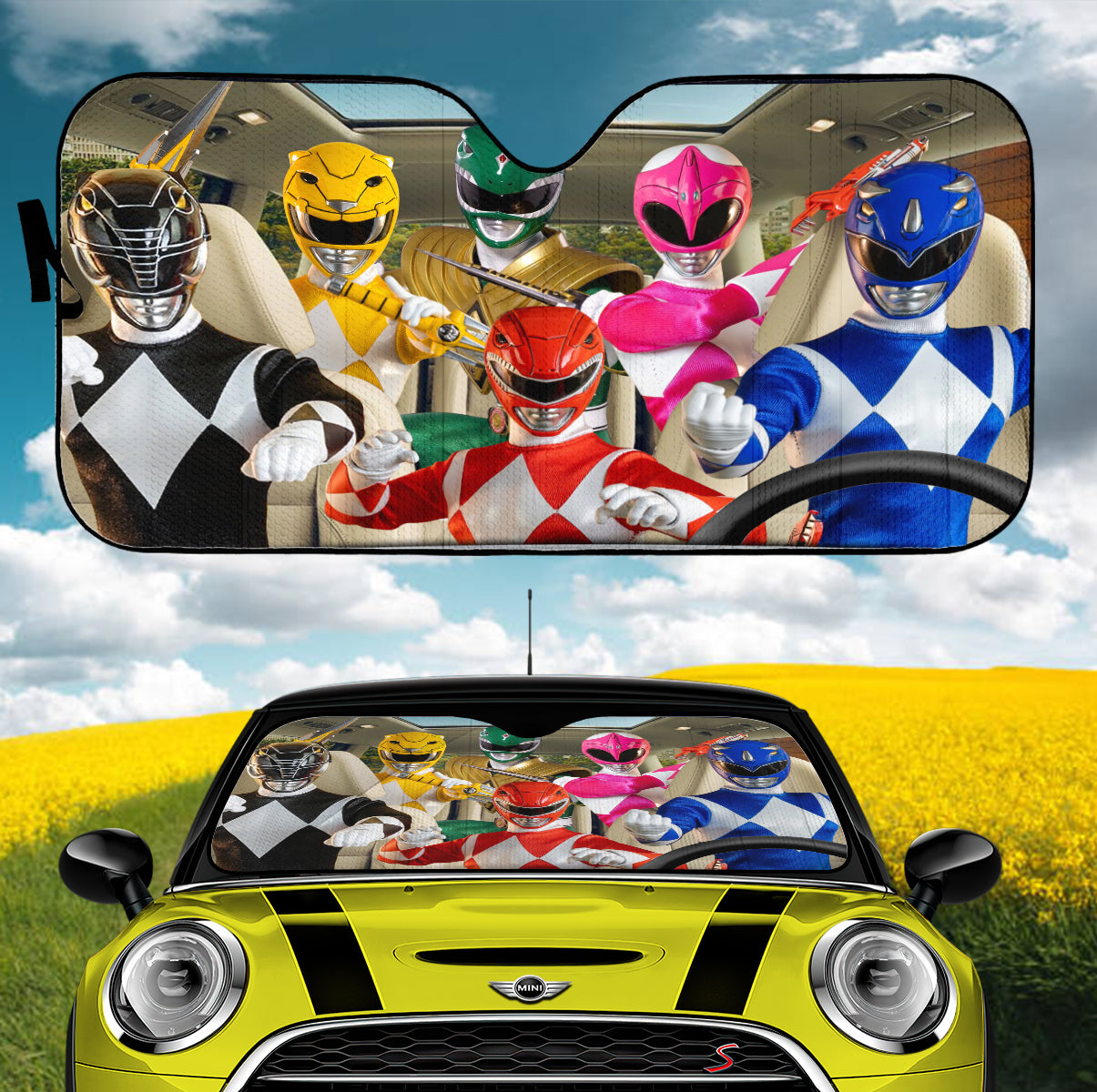 Power Rangers Driving Car Auto Sunshades Nearkii