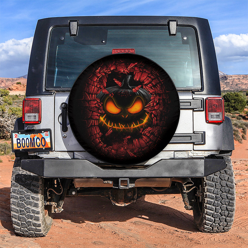 Pumpkin Halloween Break Wall Car Spare Tire Covers Gift For Campers Nearkii