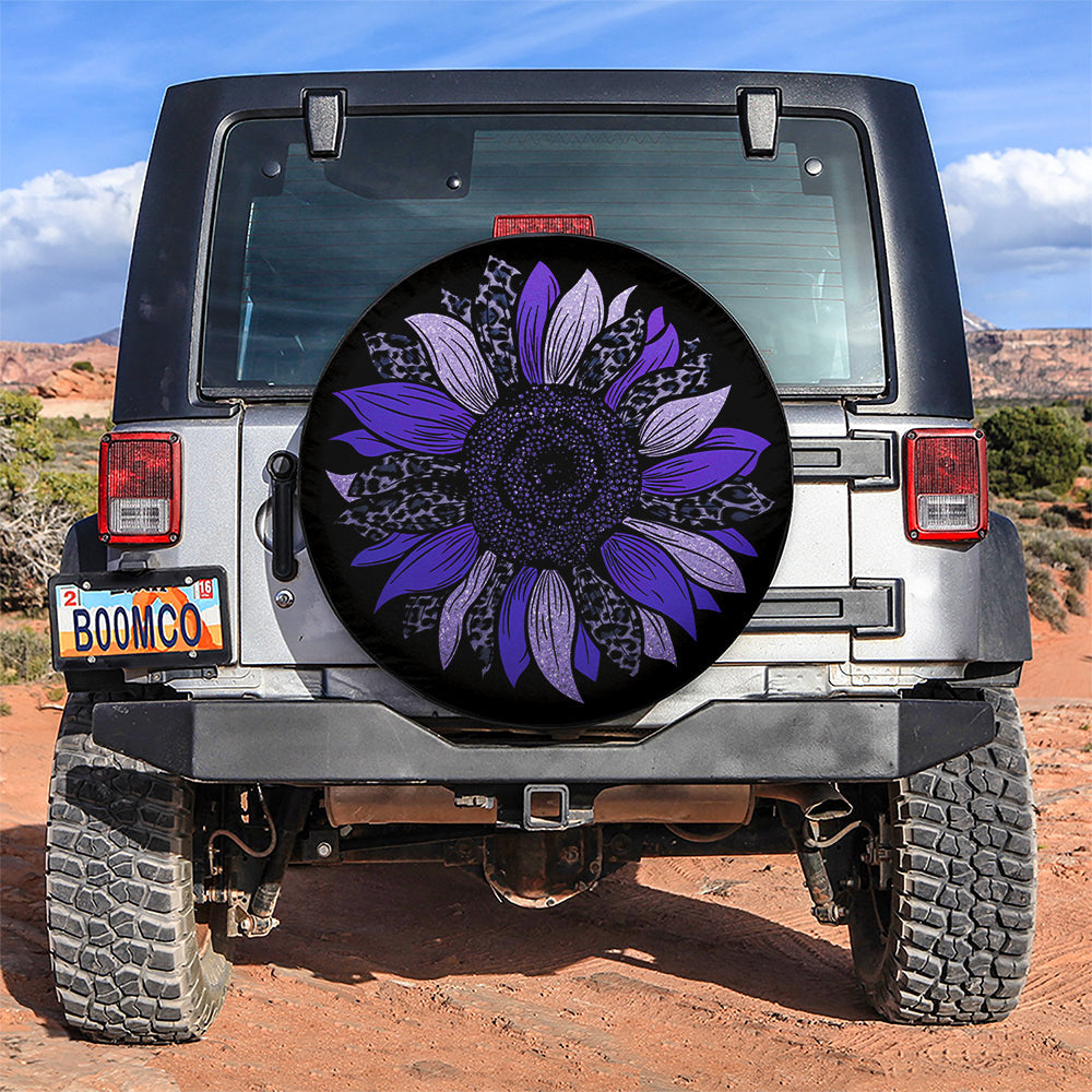 Purple Cheetah Sunflower Jeep Car Spare Tire Covers Gift For Campers Nearkii