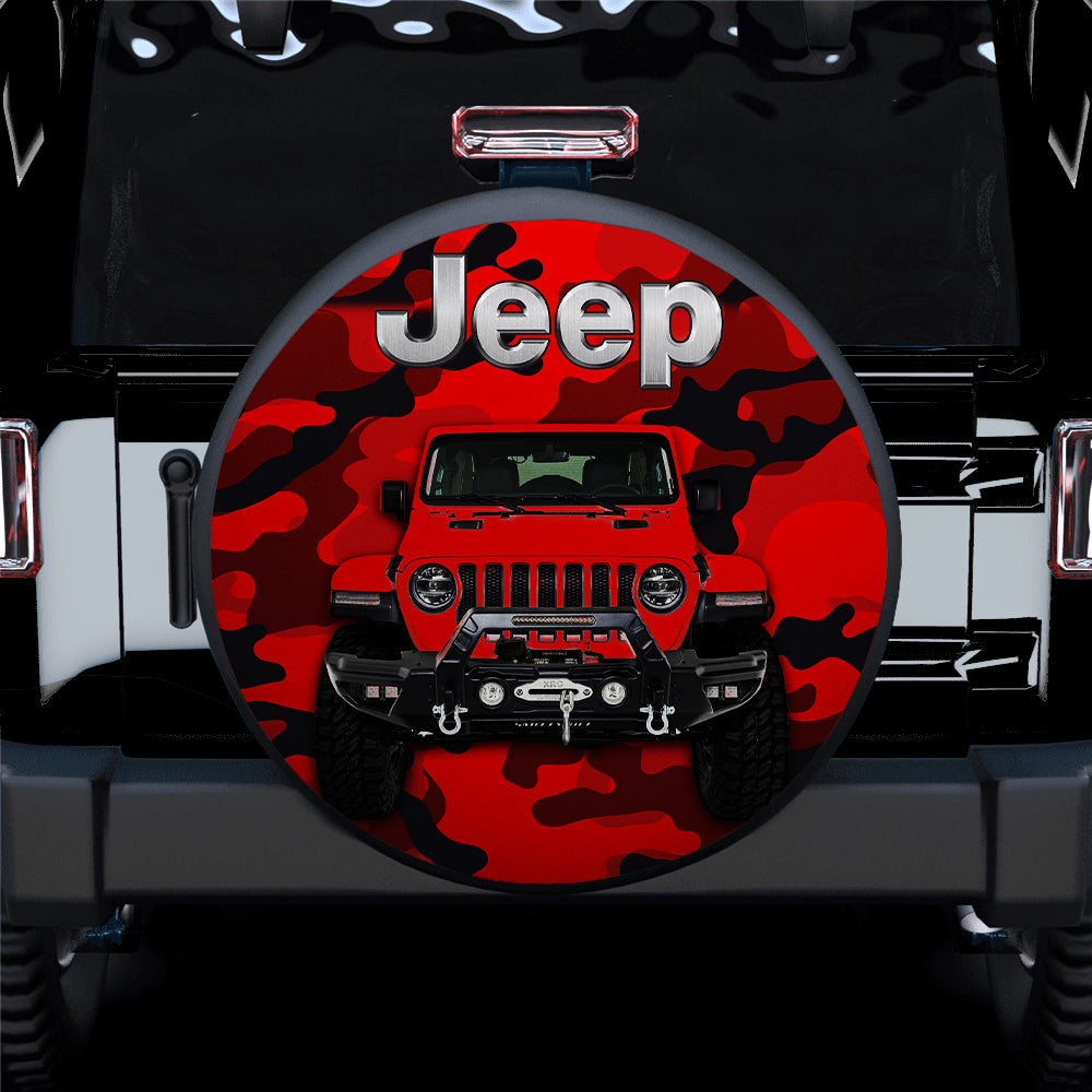 Red Jeep Camouflage Car Spare Tire Covers Gift For Campers Nearkii