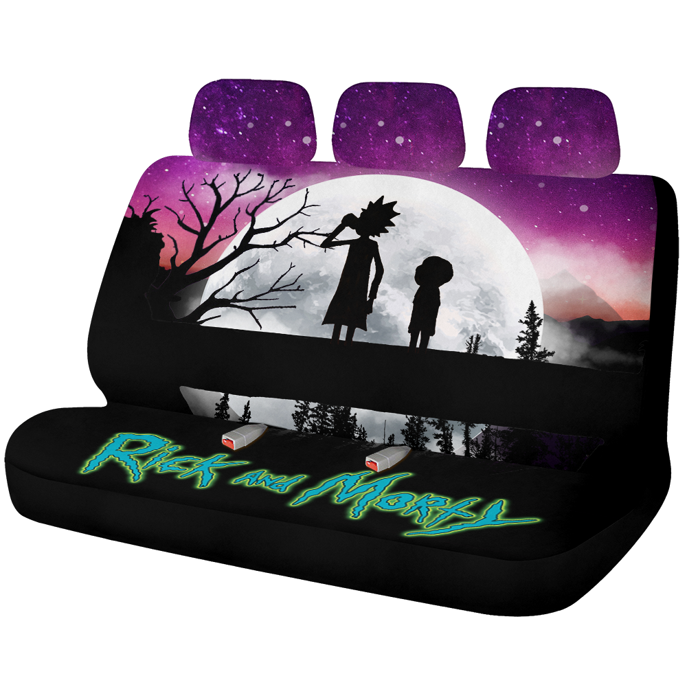 Rick And Morty Moon Night Car Back Seat Covers Decor Protectors Nearkii