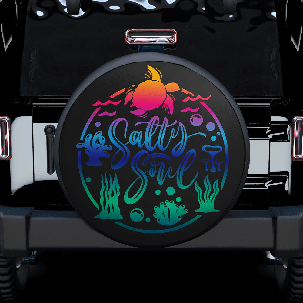 Salty Soul Turtle Sea Car Spare Tire Covers Gift For Campers Nearkii