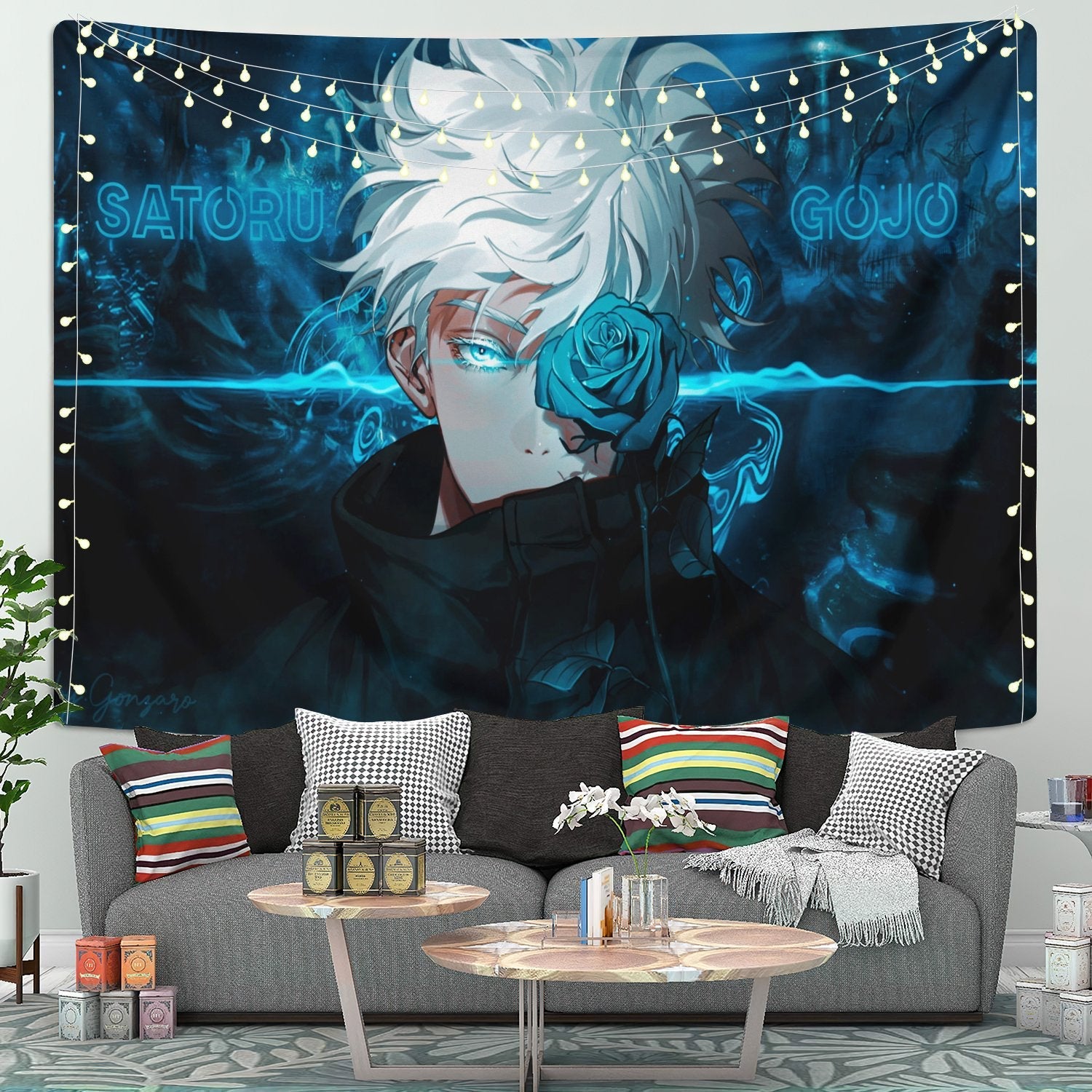 Satoru Gojo Jujutsu Kaisen Anime Tapestry Room Decor Nearkii