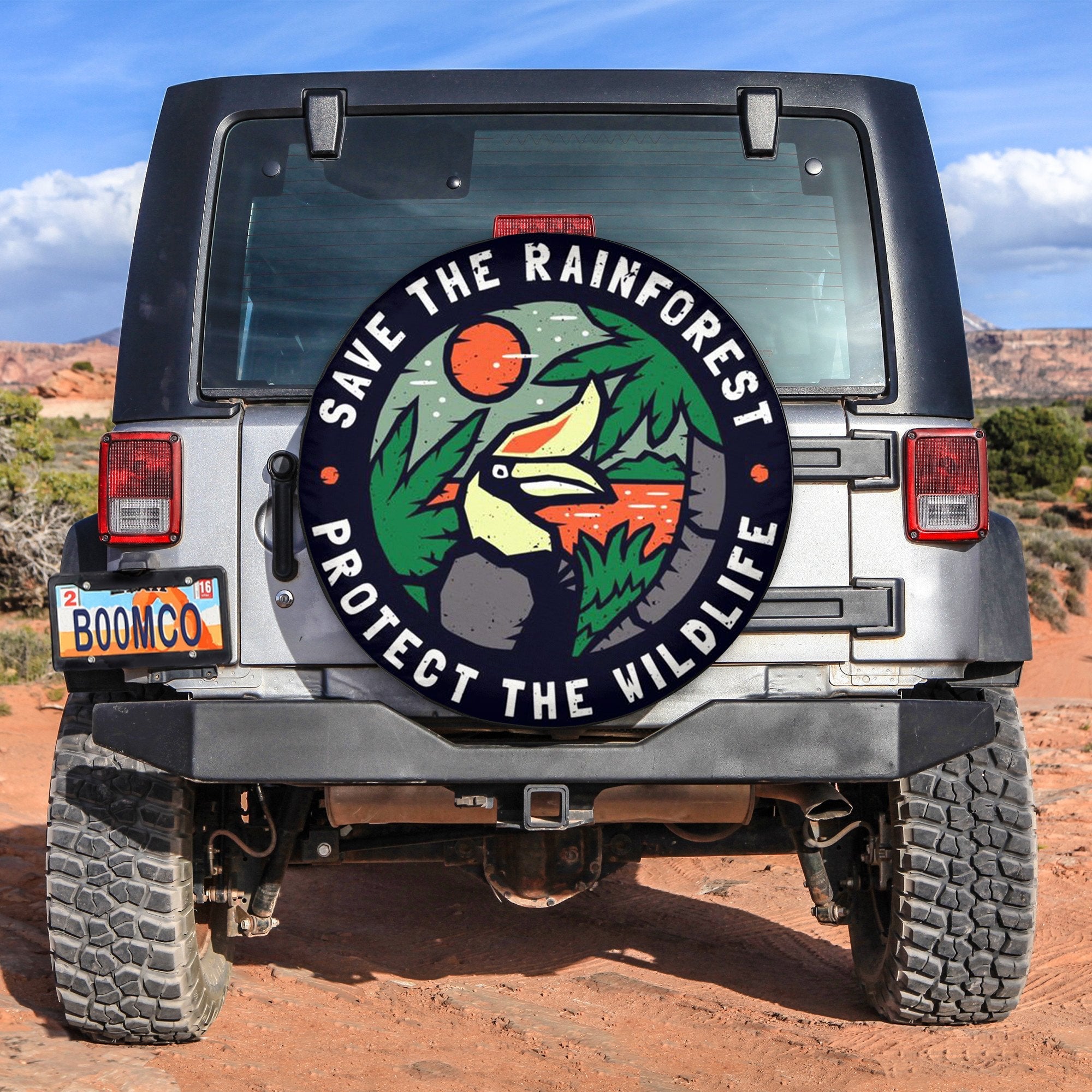 Save The Rainforest Jeep Car Spare Tire Cover Gift For Campers Nearkii