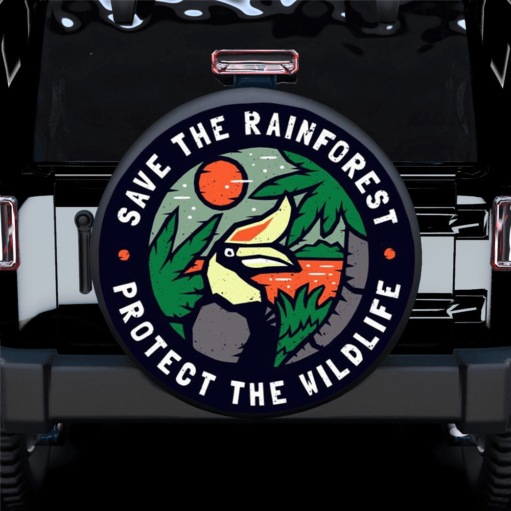 Save The Rainforest Jeep Car Spare Tire Cover Gift For Campers Nearkii