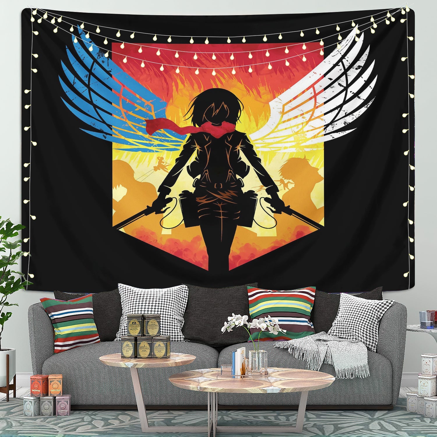 Mikasa Ackerman Attack On Titan Tapestry Room Decor Nearkii