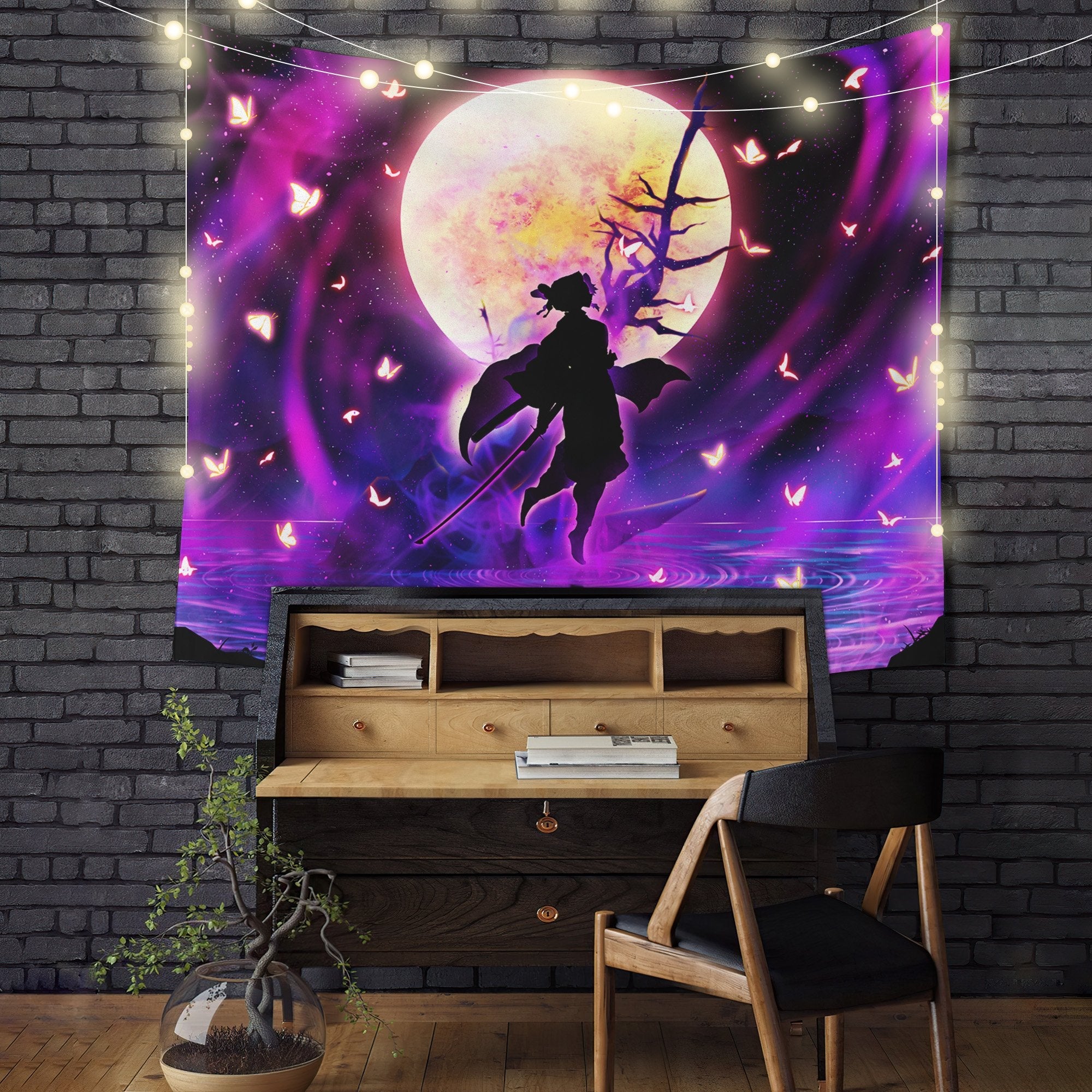 Shinobu Kochou Kimetsu No Yaiba Tapestry Room Decor Nearkii