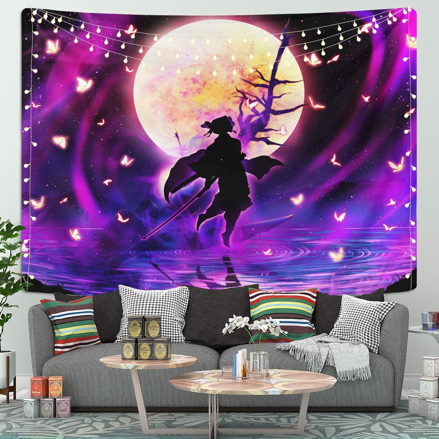 Shinobu Kochou Kimetsu No Yaiba Tapestry Room Decor Nearkii