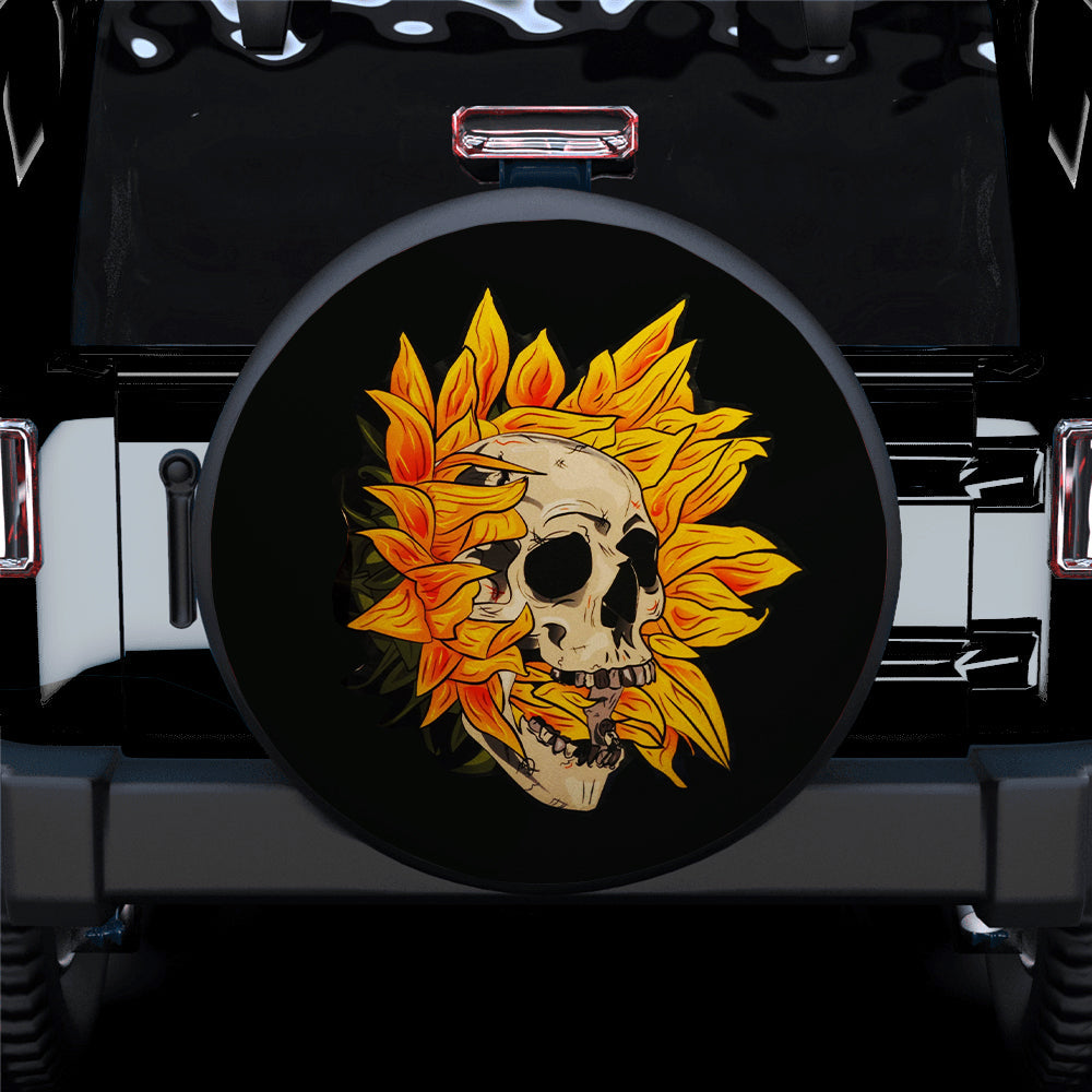 Skull Sunflower Jeep Car Spare Tire Cover Gift For Campers Nearkii