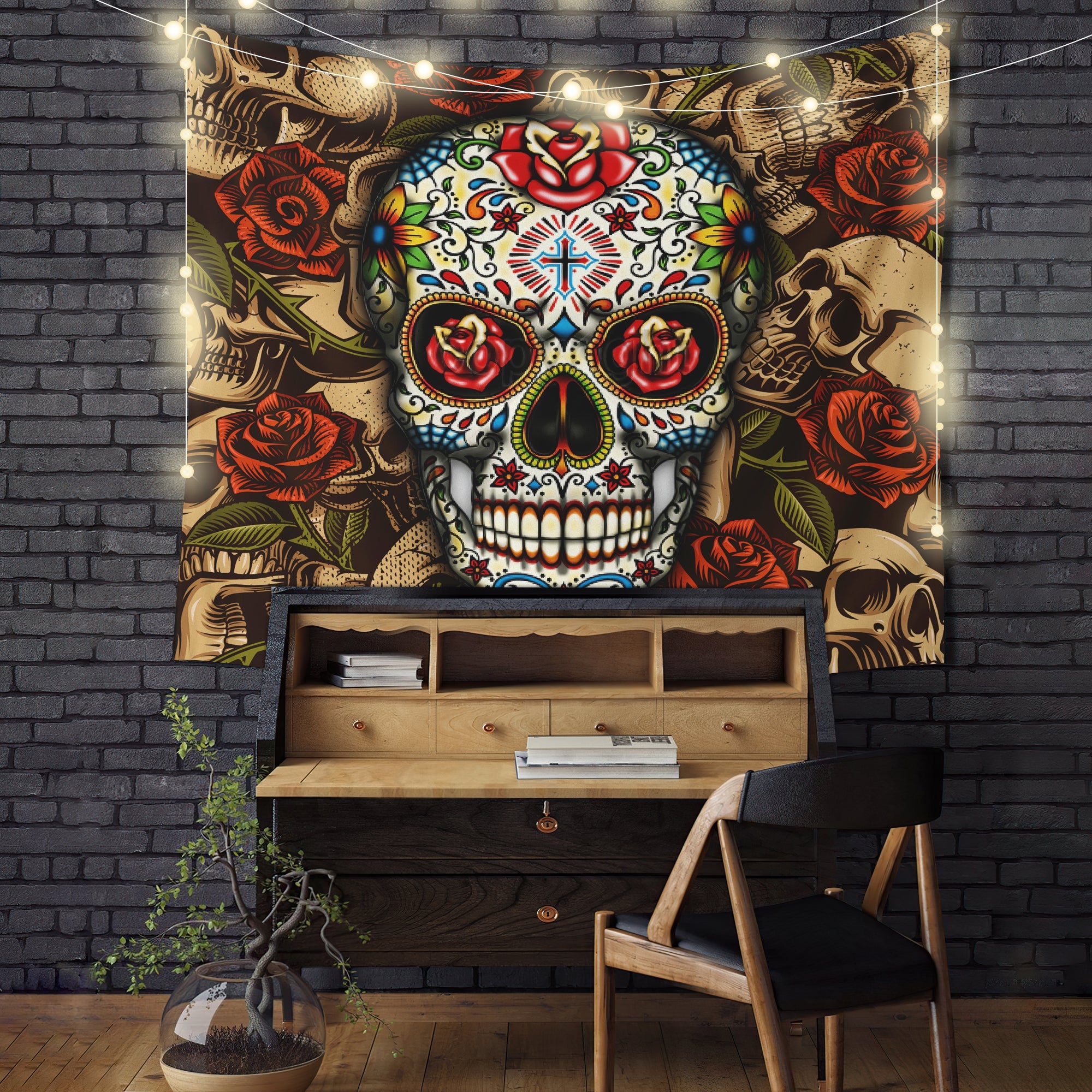 Skull Vintage Boho Tapestry Room Decor Nearkii