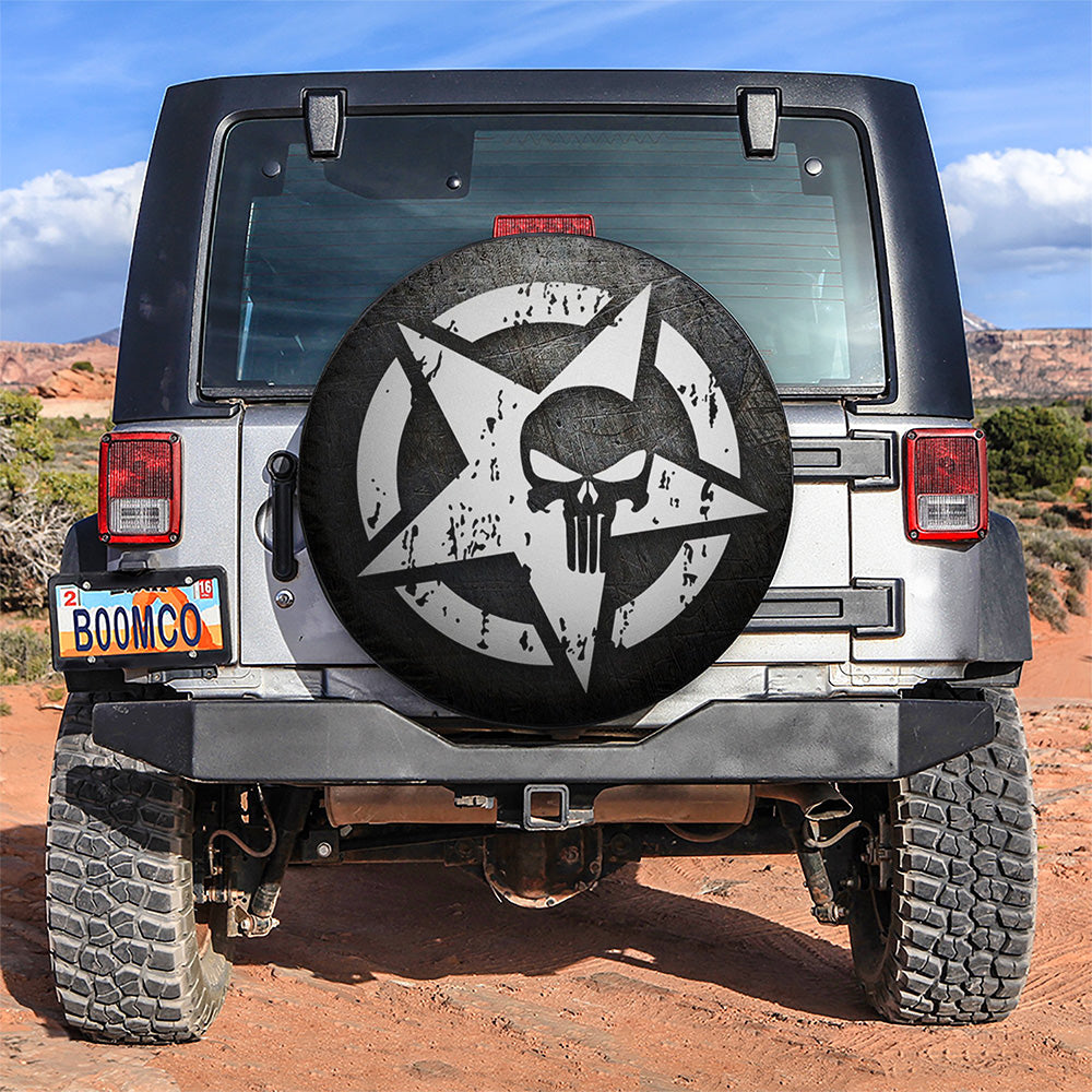 Skull Star Symbol 2 Car Spare Tire Covers Gift For Campers Nearkii