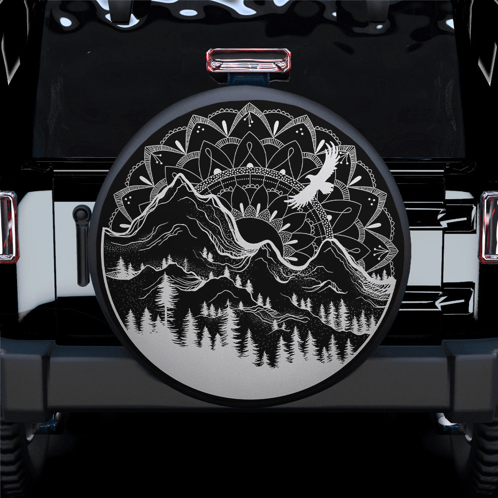 Mandala Sunrise Moutain Wild Car Spare Tire Cover Gift For Campers Nearkii