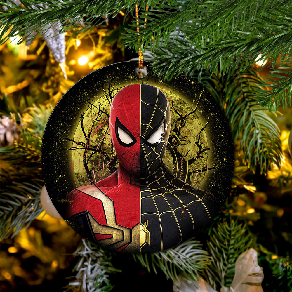 Spiderman Black Suit No Way Home Moonlight Mica Circle Ornament Perfect Gift For Holiday Nearkii