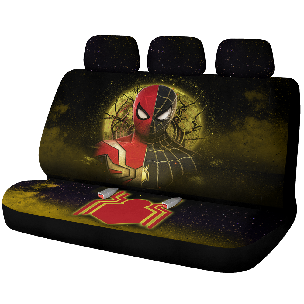 Spider Man Black Suit No Way Home 2 Moonlight Galaxy Premium Custom Car Back Seat Covers Decor Protectors Nearkii