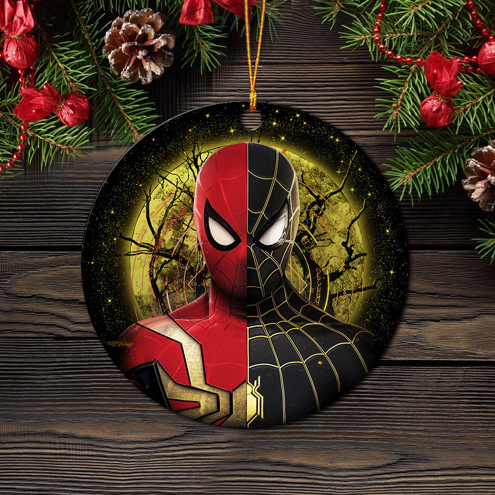 Spiderman Black Suit No Way Home Moonlight Mica Circle Ornament Perfect Gift For Holiday Nearkii