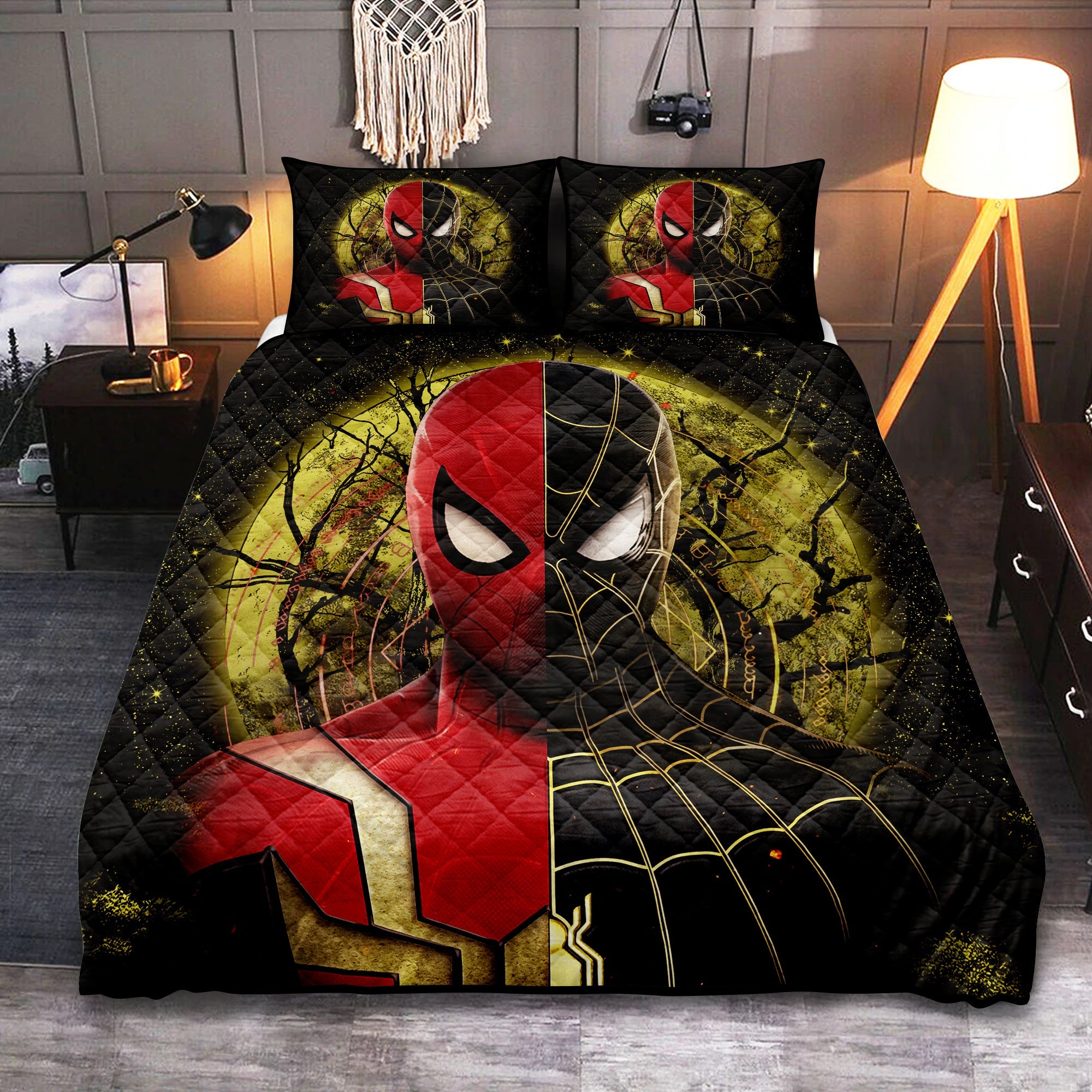 Spiderman Black Suit No Way Home Moonlight Quilt Bed Sets Nearkii