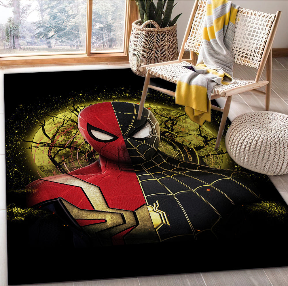 Spider Man Black Suit No Way Home Moonlight Area Carpet Rug Home Decor Bedroom Living Room Decor Nearkii