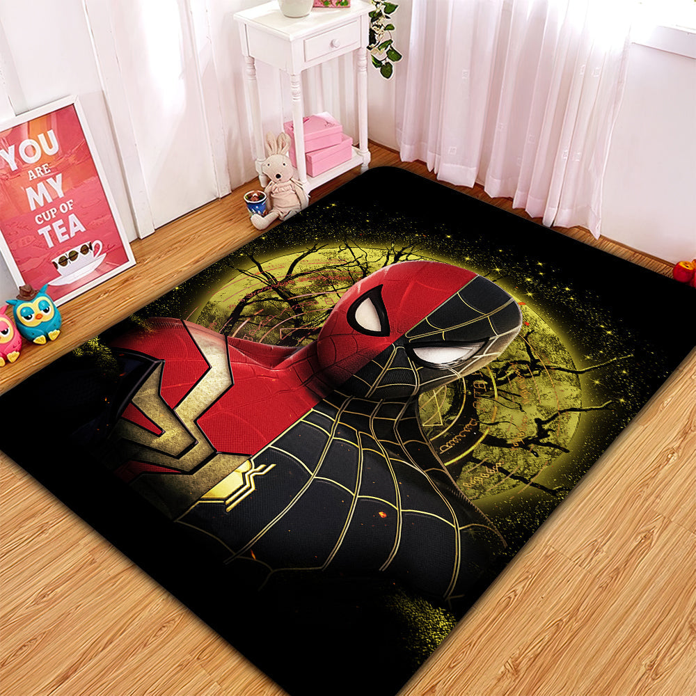 Spider Man Black Suit No Way Home Moonlight Area Carpet Rug Home Decor Bedroom Living Room Decor Nearkii