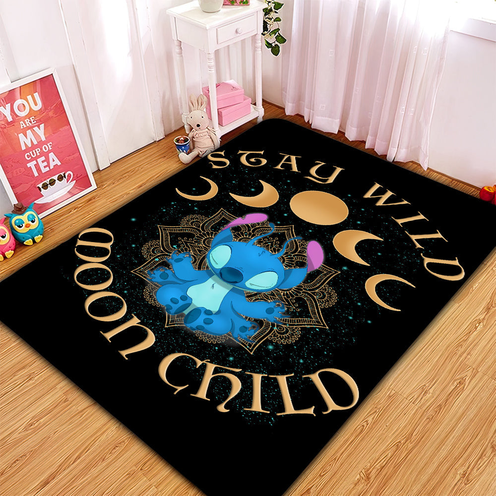 Stay Wild Moon Child Stitch Rug Carpet Rug Home Room Decor Nearkii