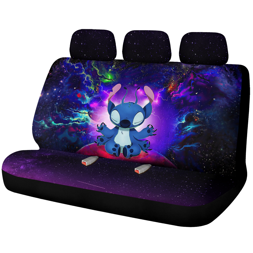 Stitch Yoga Love You To The Moon Galaxy Premium Custom Car Back Seat Covers Decor Protectors Nearkii