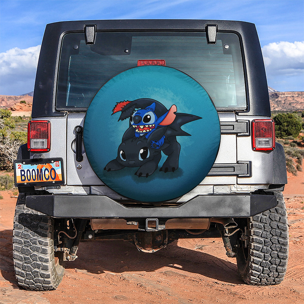 Stitch And Toothless Car Spare Tire Covers Gift For Campers Nearkii