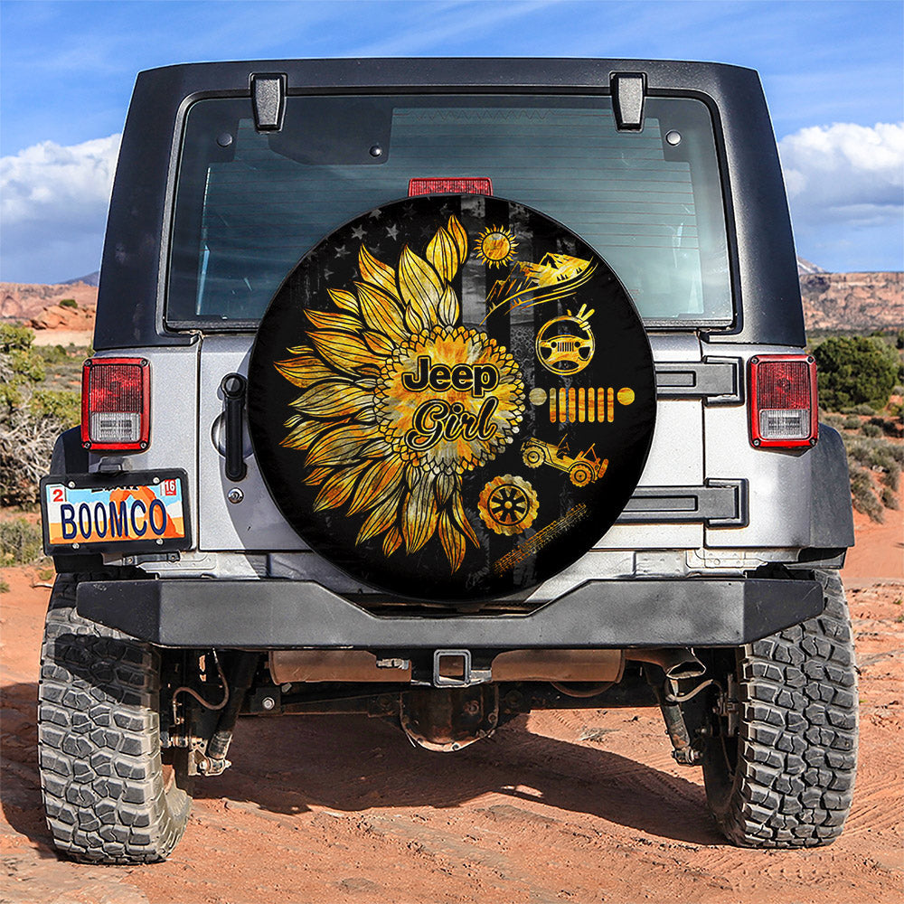 Sunflower Jeep Girl Lifestyle Jeep Car Spare Tire Covers Gift For Campers Nearkii