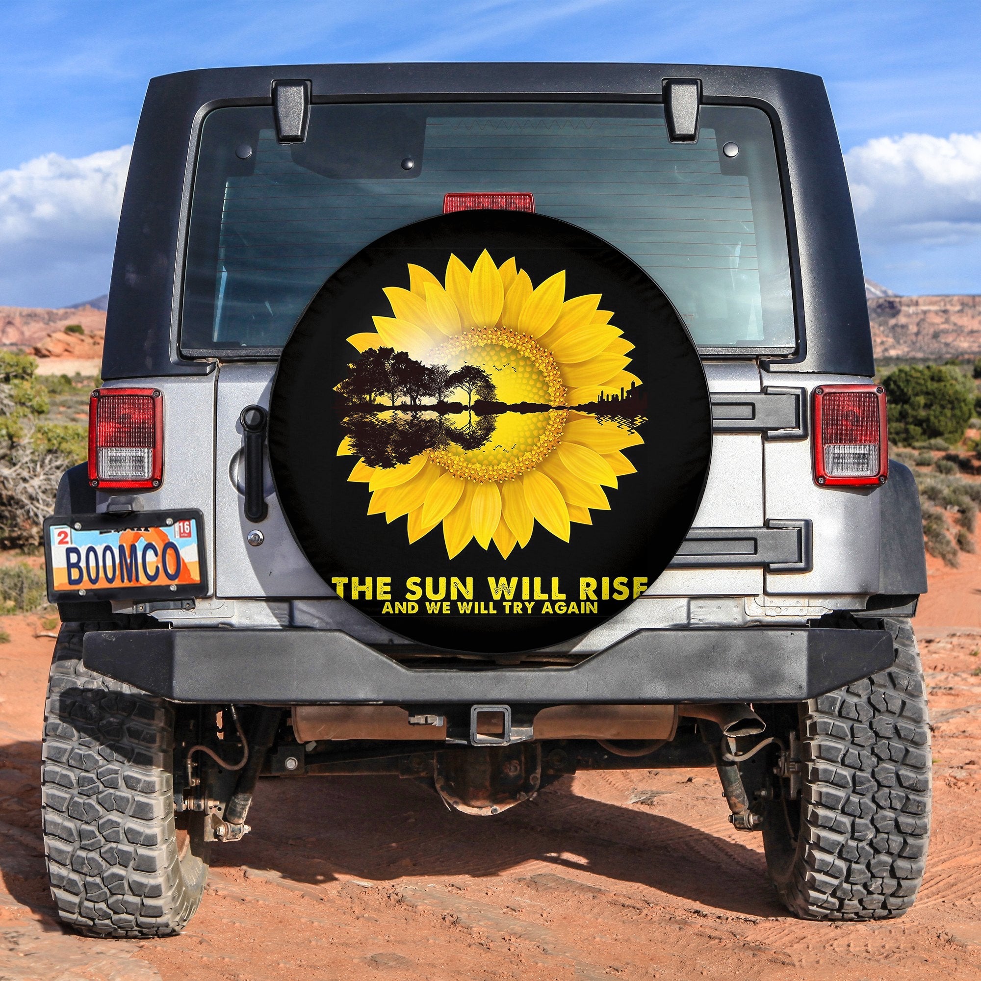 The Sun Will Rise Sunflower Guitar Hd Jeep Car Spare Tire Cover Gift For Campers Nearkii