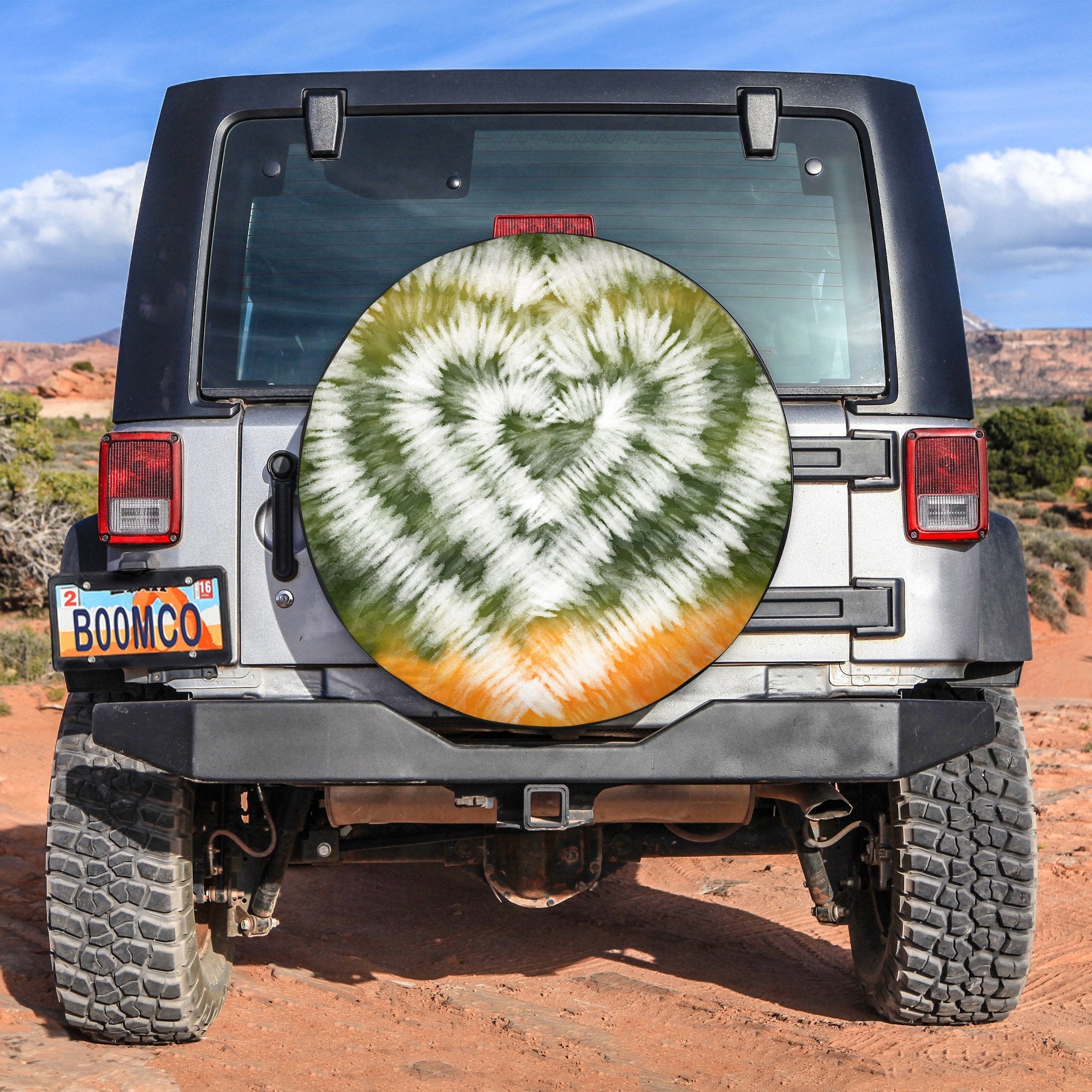 Tie Dye Colorful White Watercolor Spare Tire Cover Gift For Campers Nearkii