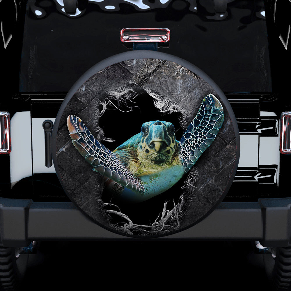 Blue Sea Turtle 3D Car Spare Tire Covers Gift For Campers Nearkii