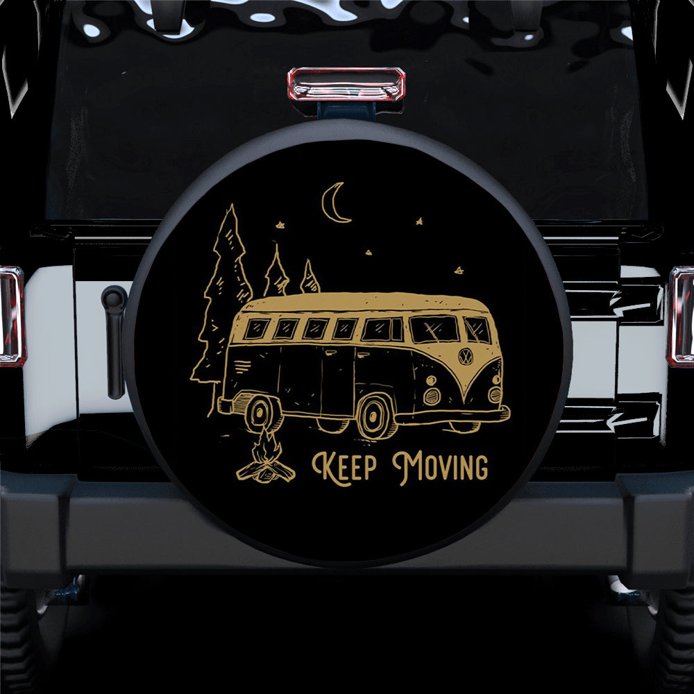 Keep Moving Camping Van Hippie Jeep Car Spare Tire Cover Gift For Campers Nearkii