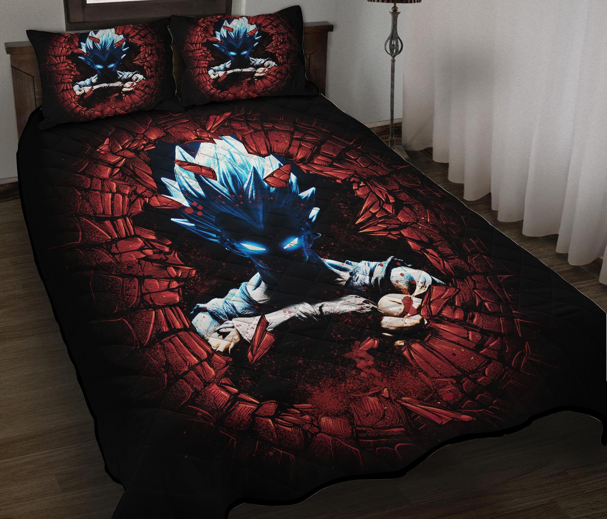 Vegeta Break Wall Quilt Bed Sets Nearkii