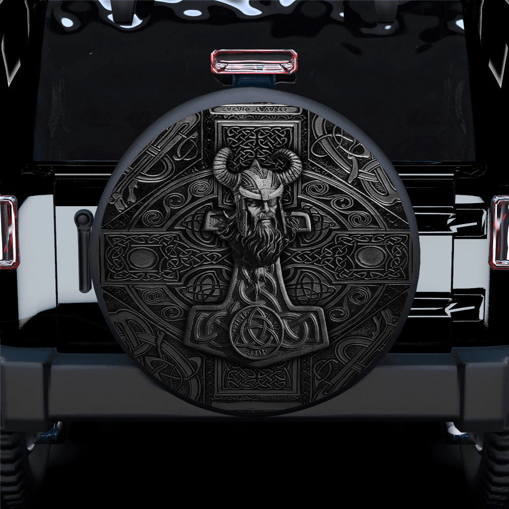 Viking Thor Odin Mjolnir Hammer Car Spare Tire Gift For Campers Nearkii