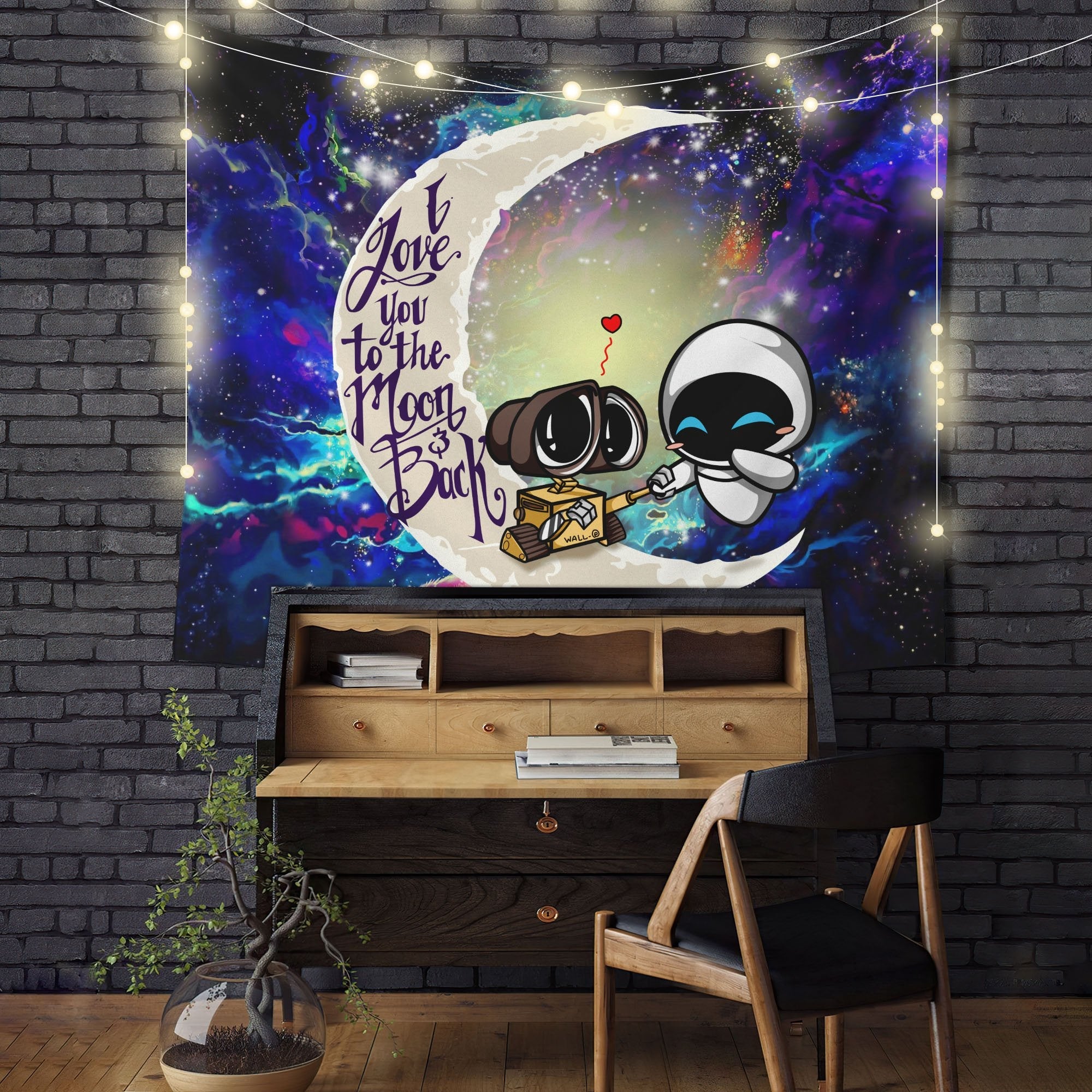 Wall-E Moon And Back Tapestry Room Decor Nearkii