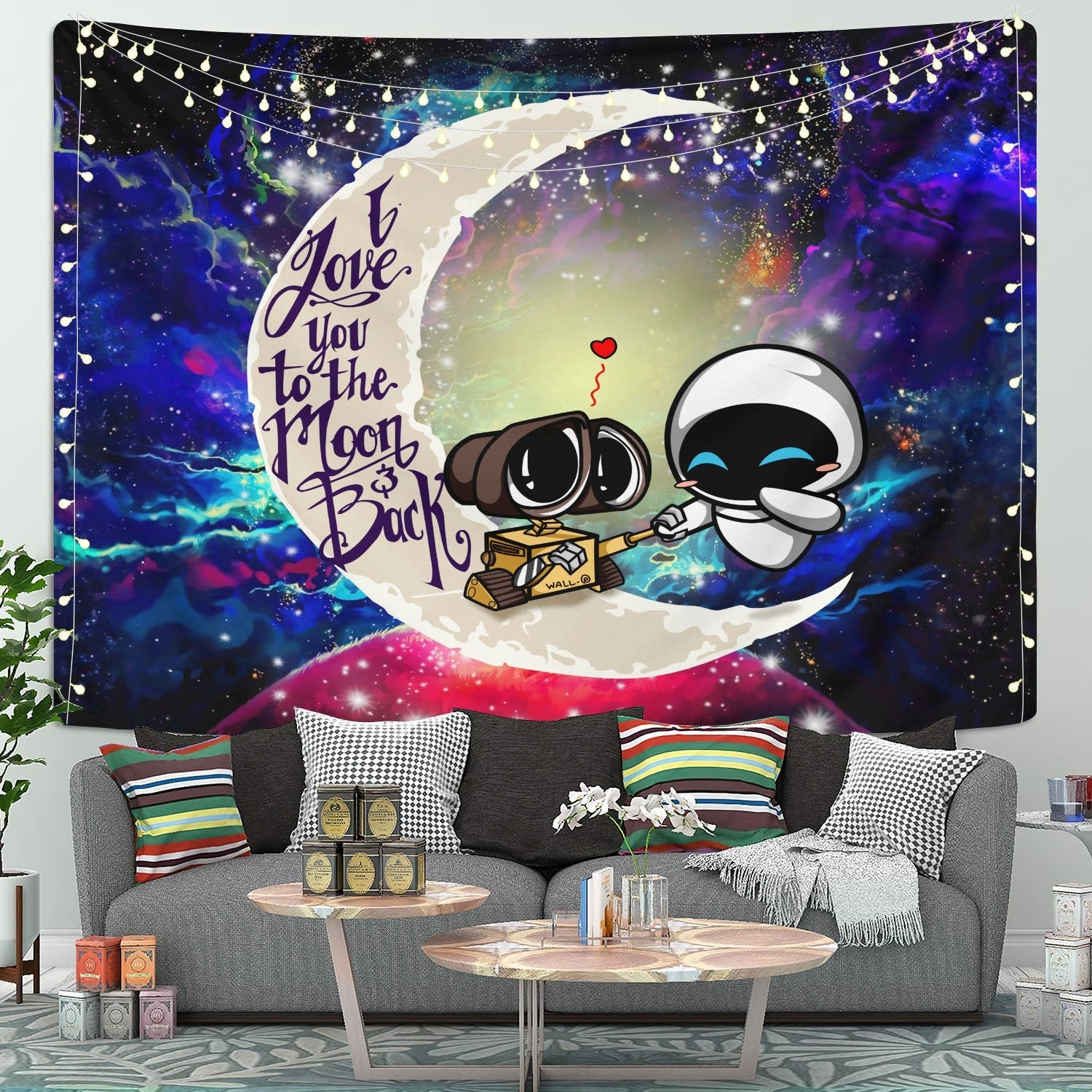 Wall-E Moon And Back Tapestry Room Decor Nearkii