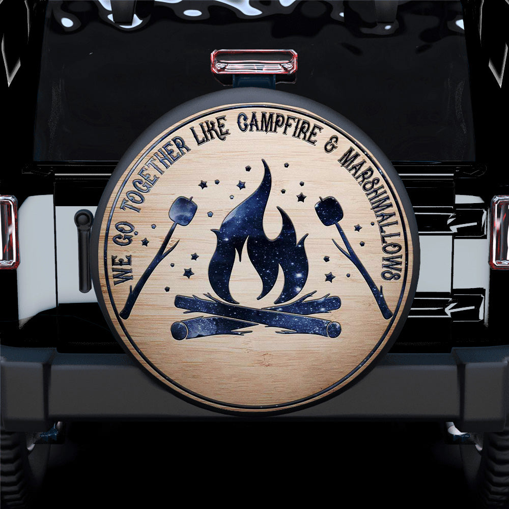 We Go Together Like Campfire And Marshmallows Car Spare Tire Covers Gift For Campers Nearkii